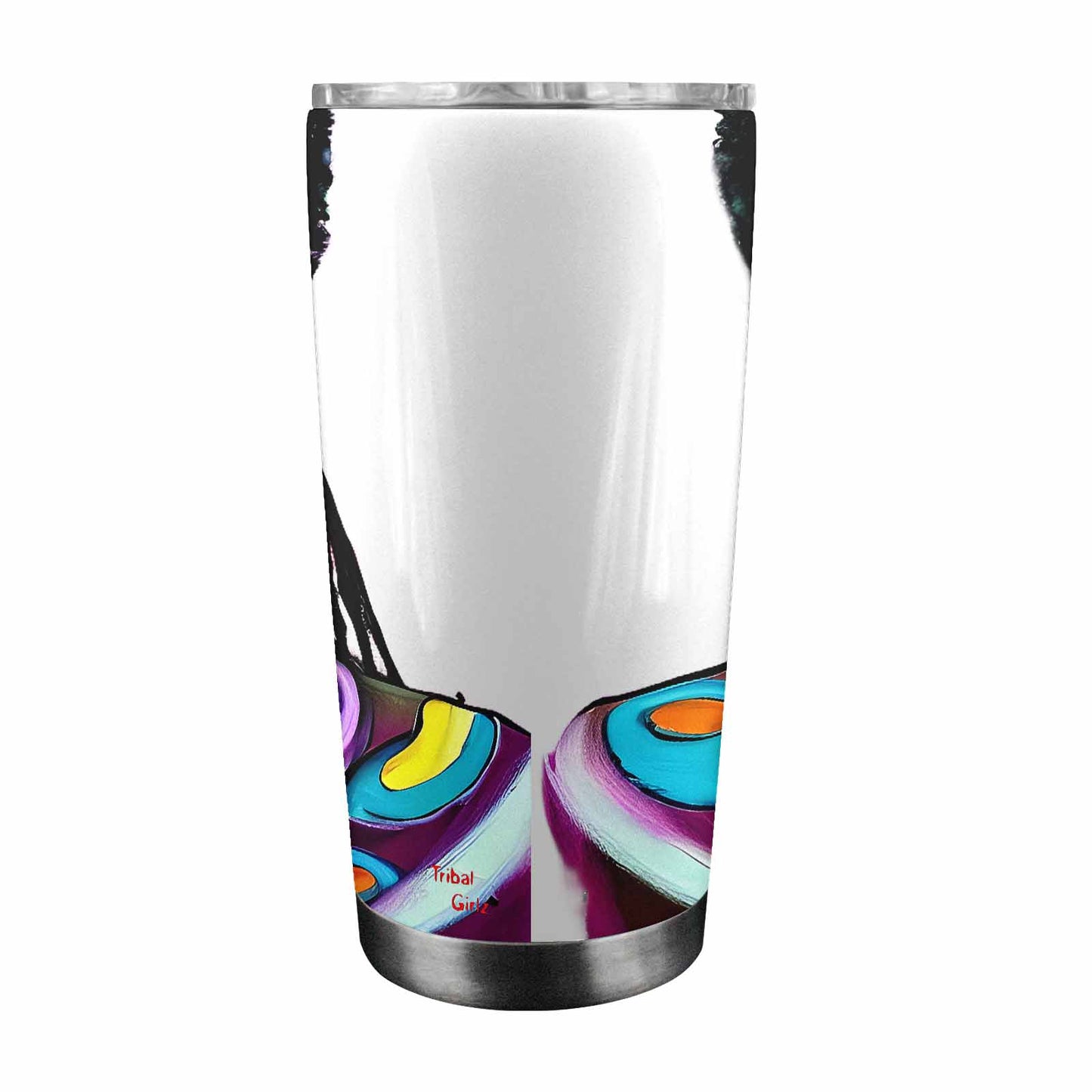 Dreads & Braids, Transparent Tumbler, mug, african tribal, outline MCL, Fulangiara 17