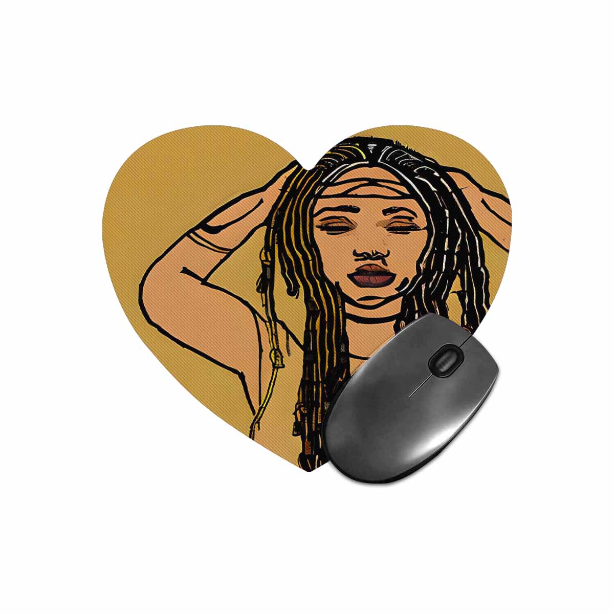 Dreads & Braids, heart shape mouse pad, Fulangiara 24