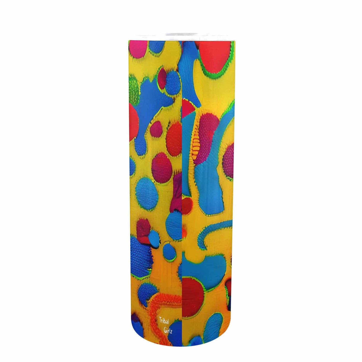 African Art, tall stainless steel insulated tumbler, travel mug, design 06