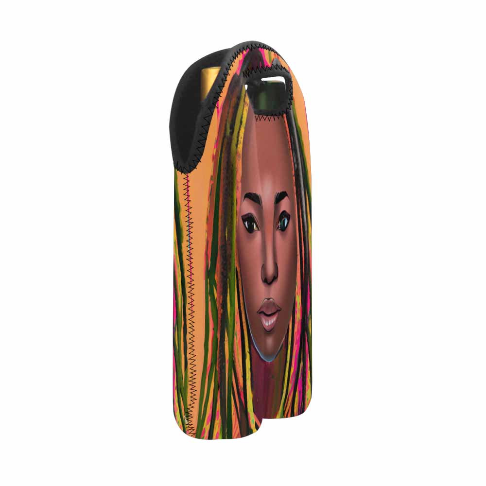 Dreads & Braids, 2 bottle wine bag, picnic or gift, african tribalgirlz Fulangiara 12