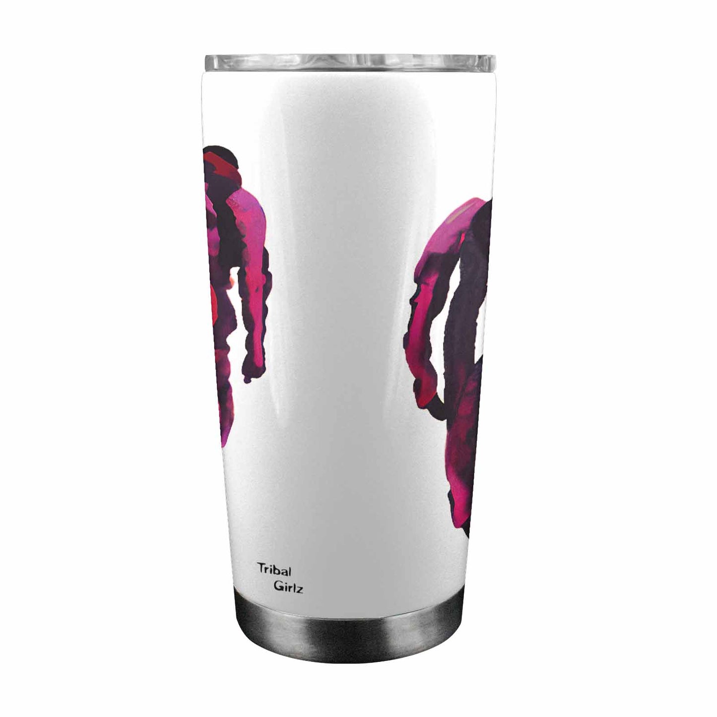 Dreads & Braids, Transparent Tumbler, mug, african tribal, outline BL, Fulangiara 7