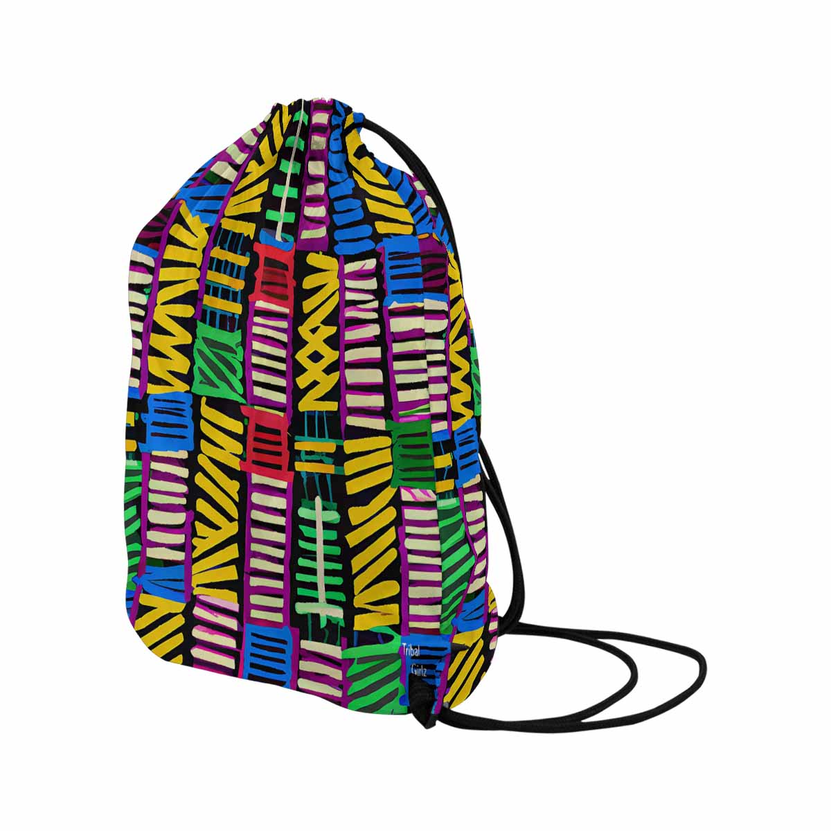African artsy drawstring sling bag, design 41