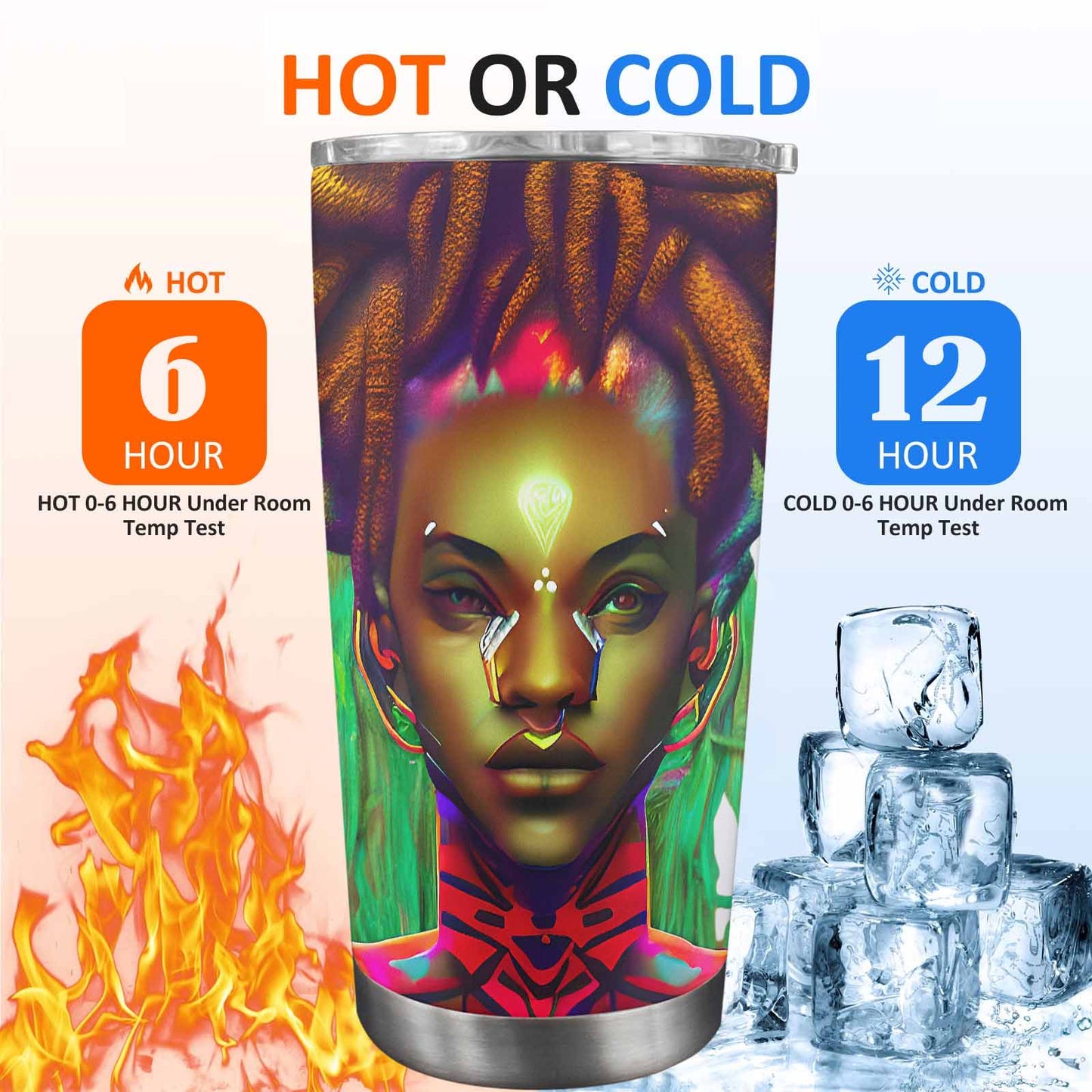 Dreads & Braids, Transparent Tumbler, mug, african tribal, outline BL, Fulangiara 43