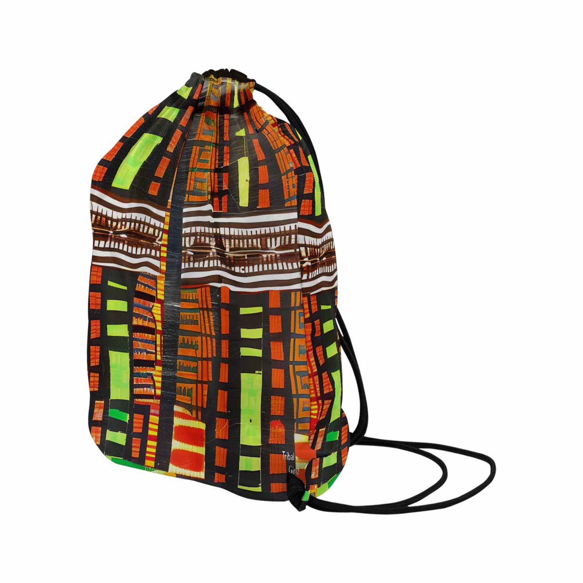 African artsy drawstring sling bag, design 13