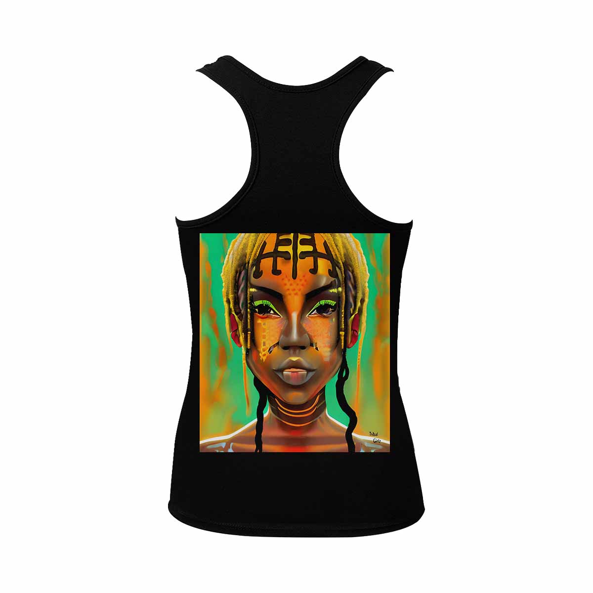 Dreads & Braids, BLACK tank top, cotton, african tribal, full image Fulangiara 41