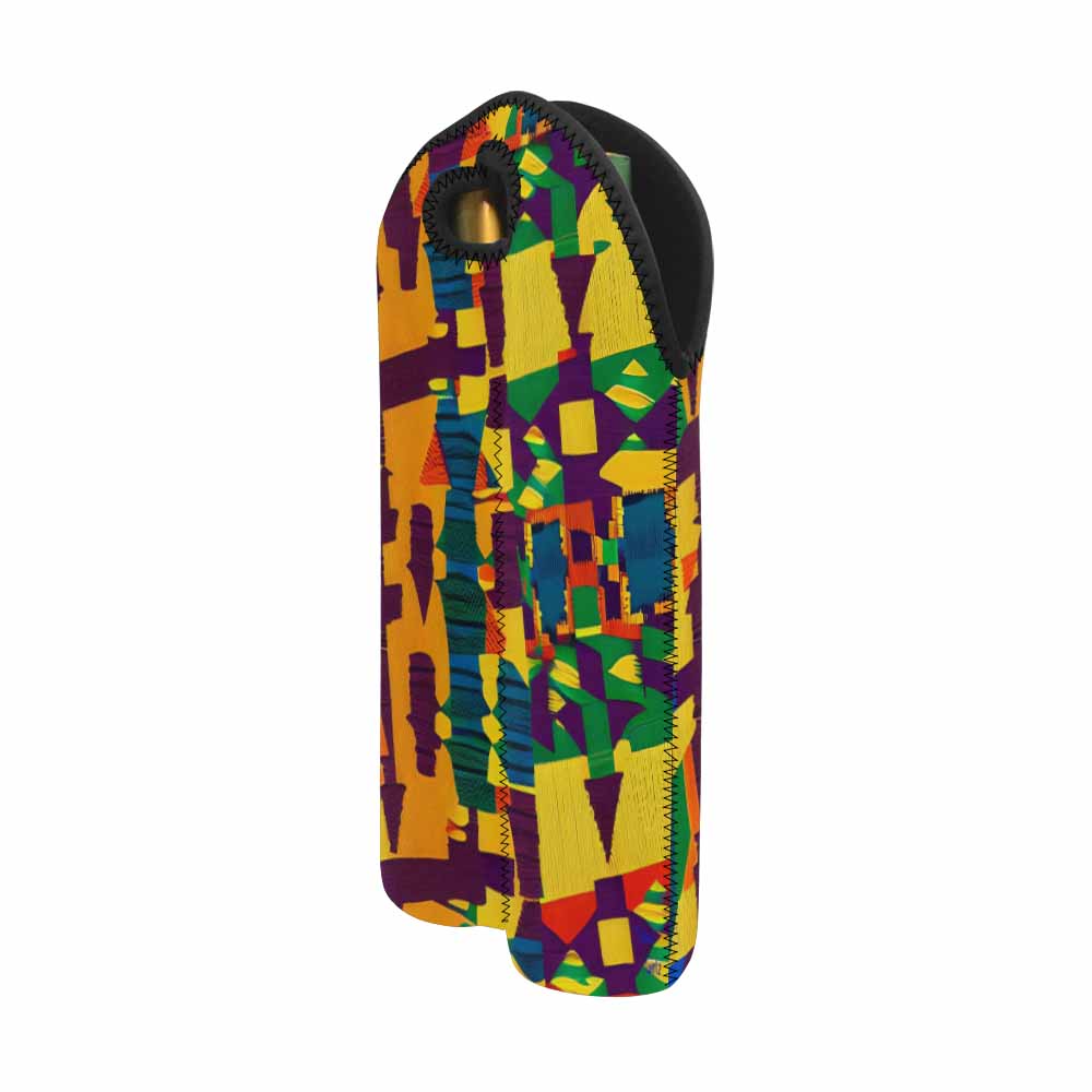 African Art, chic 2 bottle wine bag, design 30