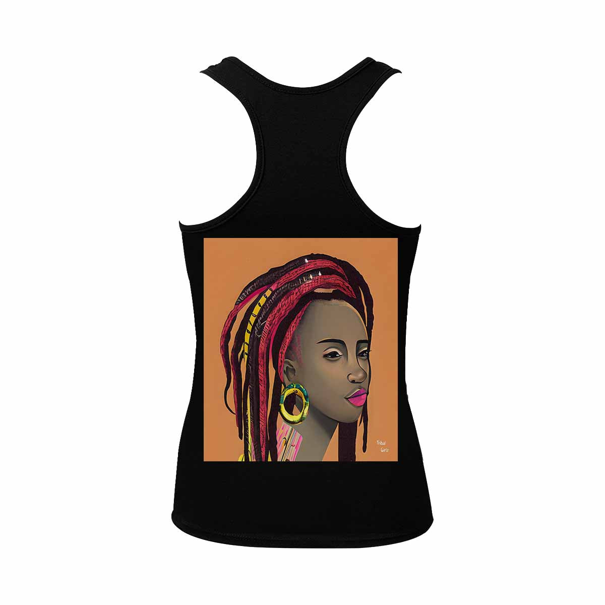 Dreads & Braids, BLACK tank top, cotton, african tribal, full image Fulangiara 4