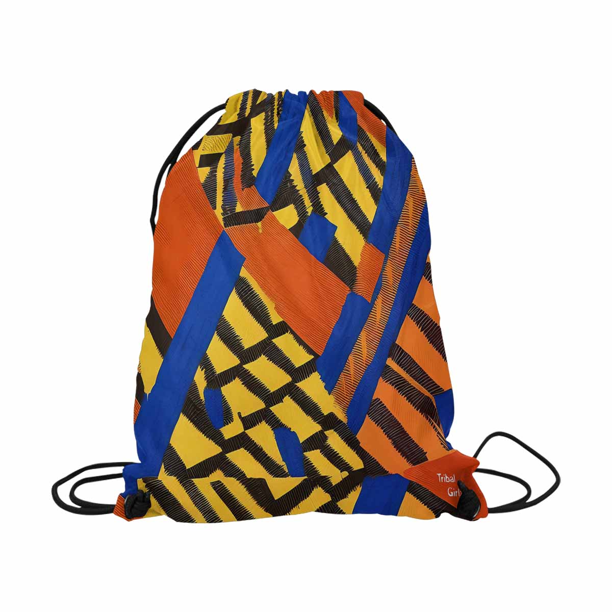 African artsy drawstring sling bag, design 03