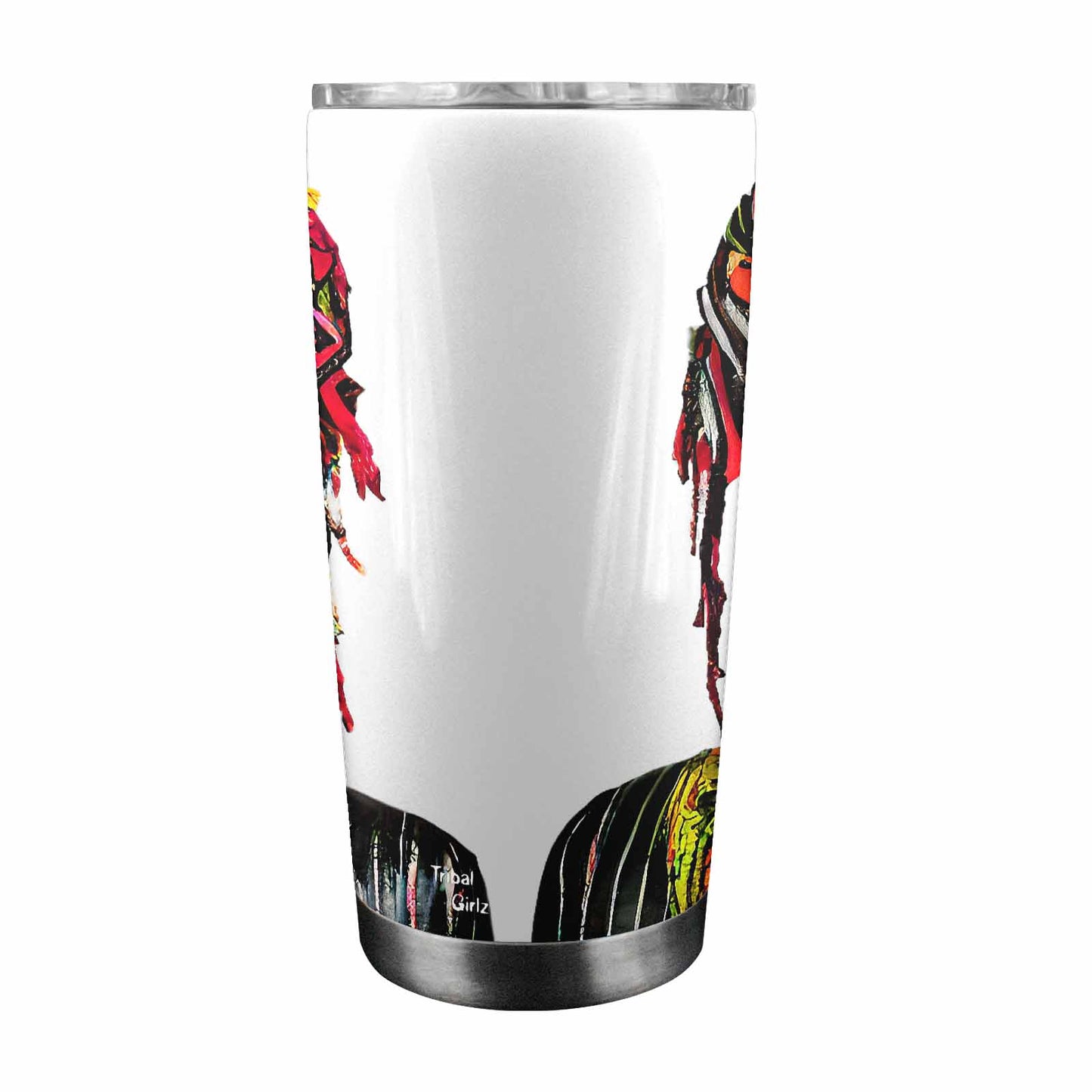 Dreads & Braids, Transparent Tumbler, mug, african tribal, outline MCL, Fulangiara 2