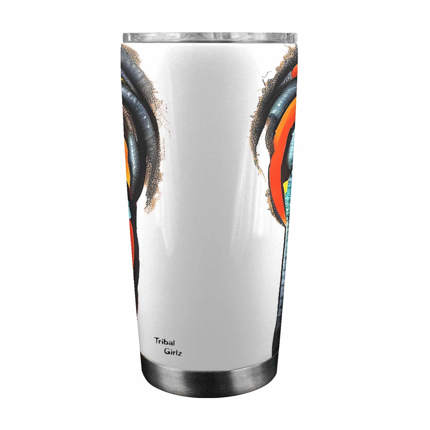Dreads & Braids, Transparent Tumbler, mug, african tribal, outline BL, Fulangiara 8
