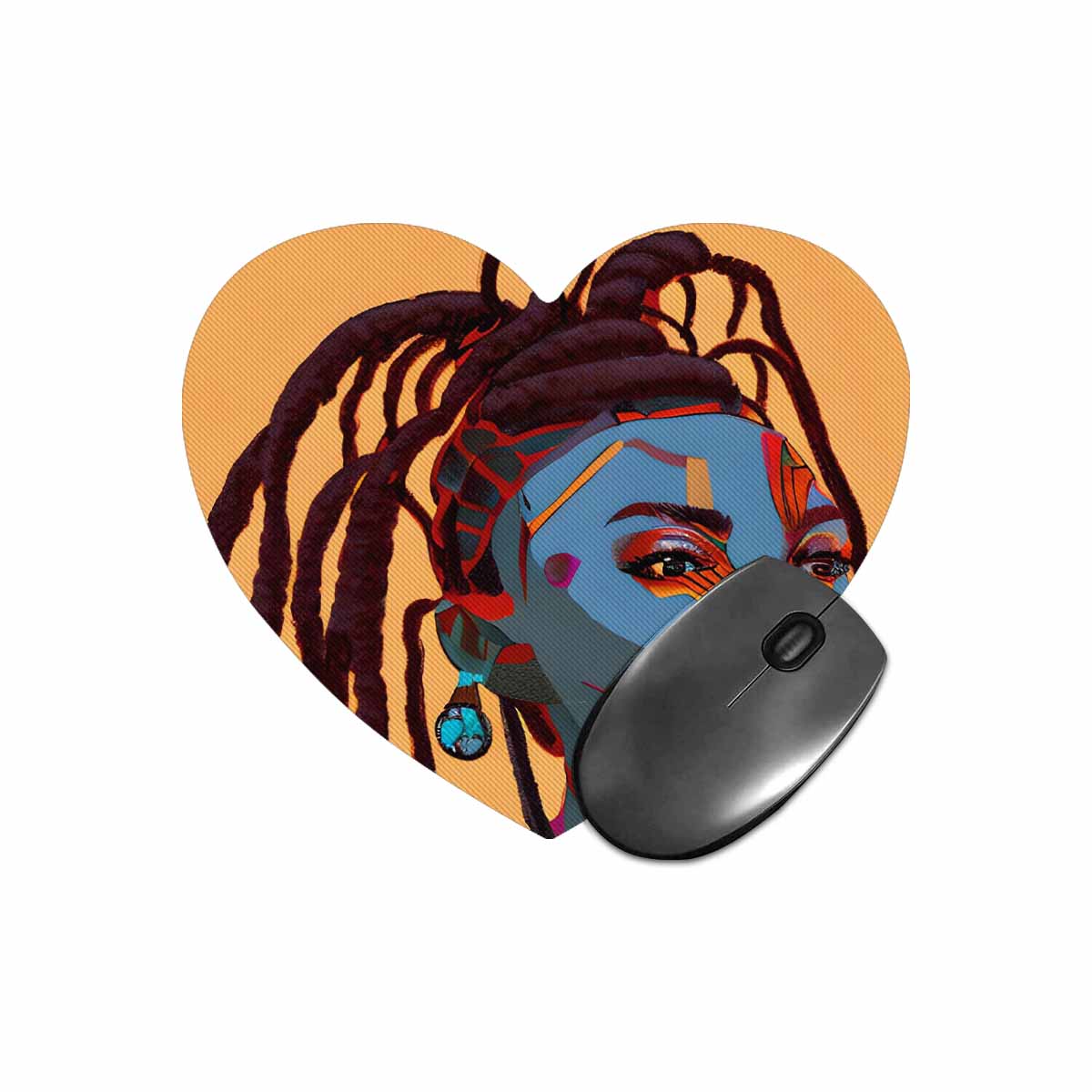 Dreads & Braids, heart shape mouse pad, Fulangiara 23