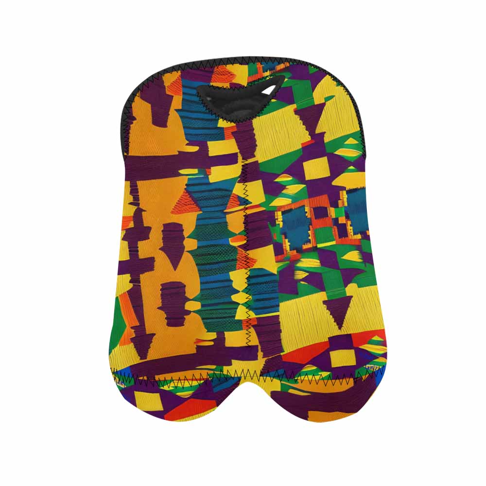 African Art, chic 2 bottle wine bag, design 30