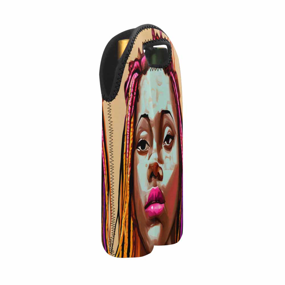 Dreads & Braids, 2 bottle wine bag, picnic or gift, african tribalgirlz Fulangiara 11