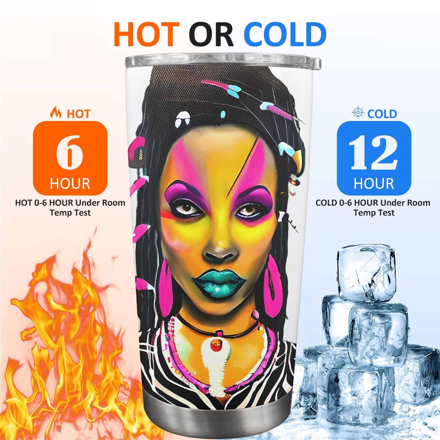 Dreads & Braids, Transparent Tumbler, mug, african tribal, outline BL, Fulangiara 33