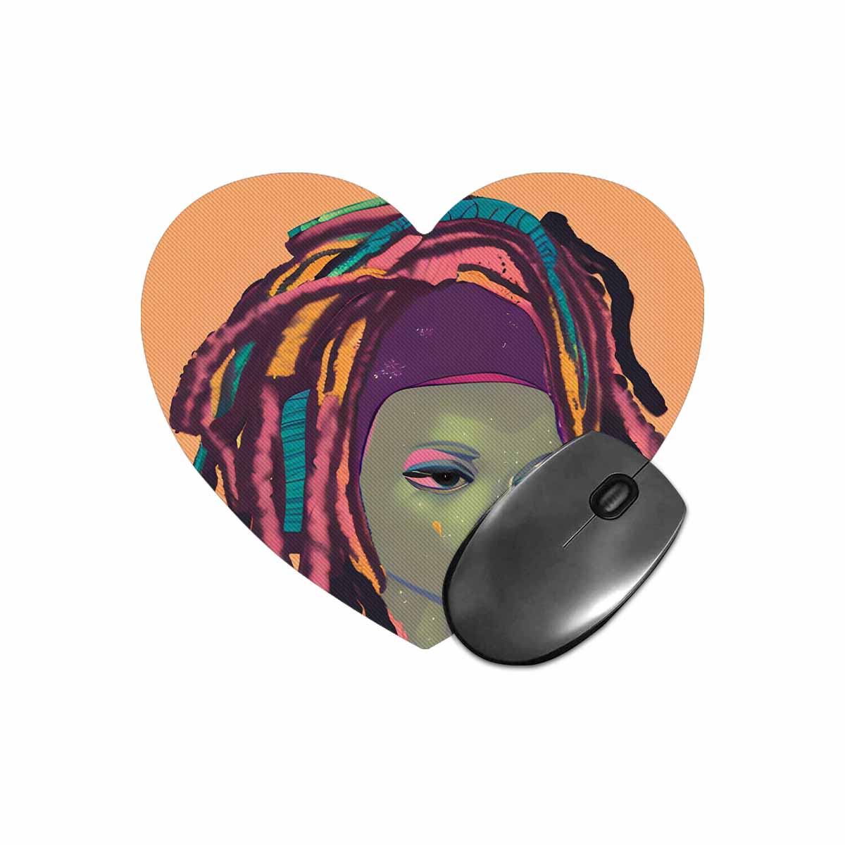 Dreads & Braids, heart shape mouse pad, Fulangiara 9