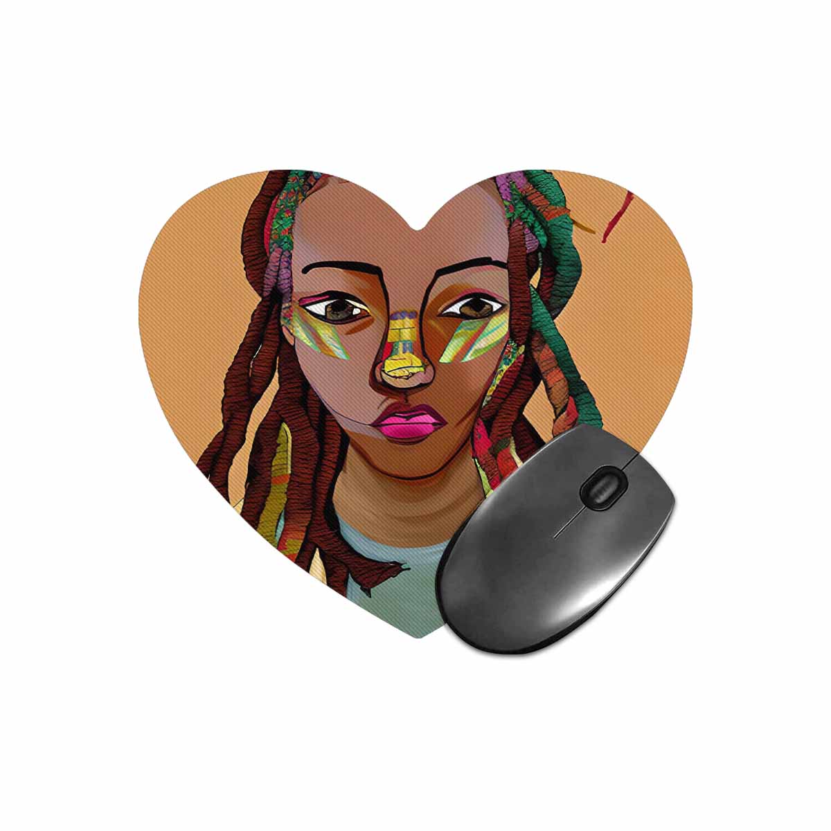 Dreads & Braids, heart shape mouse pad, Fulangiara 26