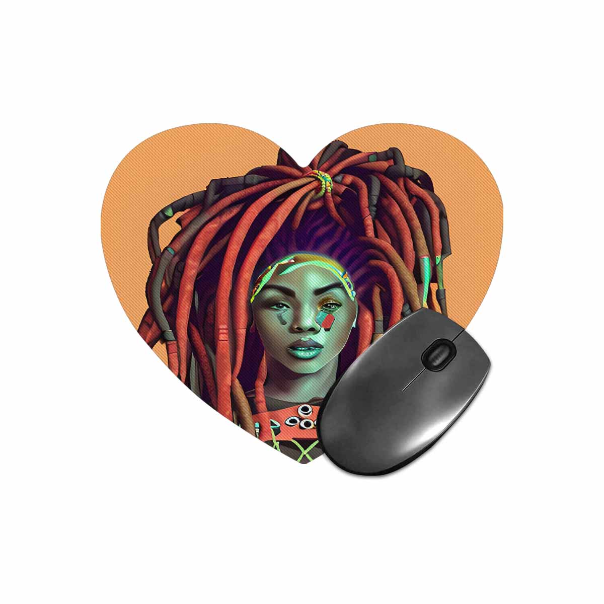 Dreads & Braids, heart shape mouse pad, Fulangiara 34