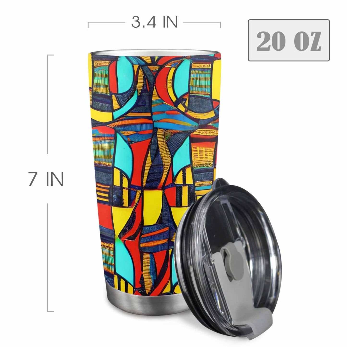 African Art, tumbler, mug, travel mug, design 02