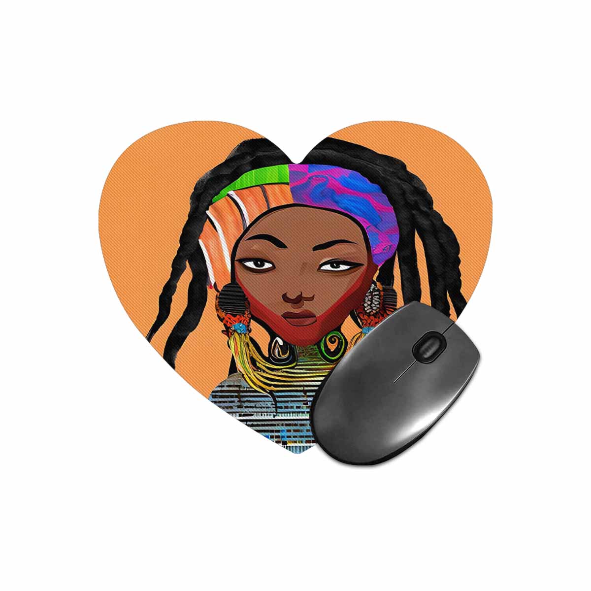 Dreads & Braids, heart shape mouse pad, Fulangiara 18