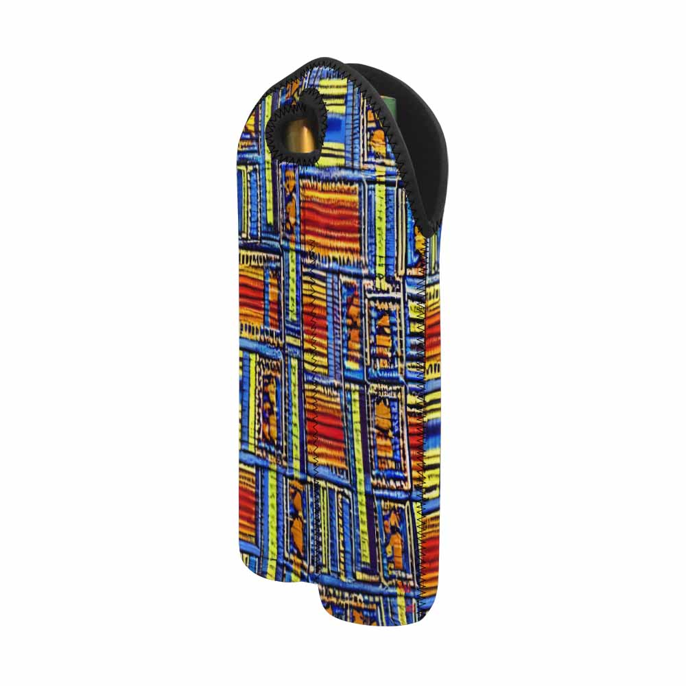 African Art, chic 2 bottle wine bag, design 09