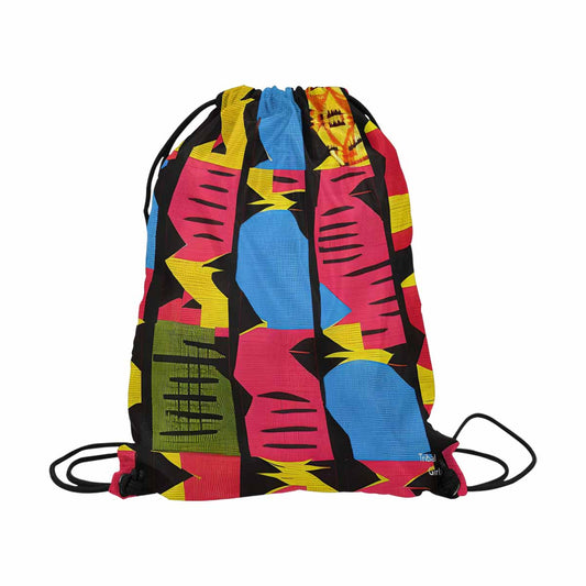 African artsy drawstring sling bag, design 31