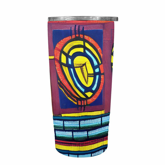 African Art, stainless steel insulated tumbler, travel mug, design 28