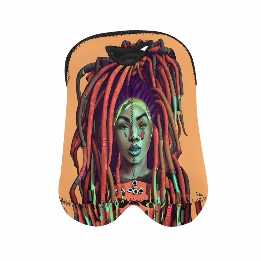 Dreads & Braids, 2 bottle wine bag, picnic or gift, african tribalgirlz Fulangiara 34