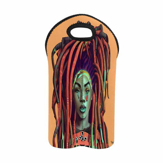 Dreads & Braids, 2 bottle wine bag, picnic or gift, african tribalgirlz Fulangiara 34