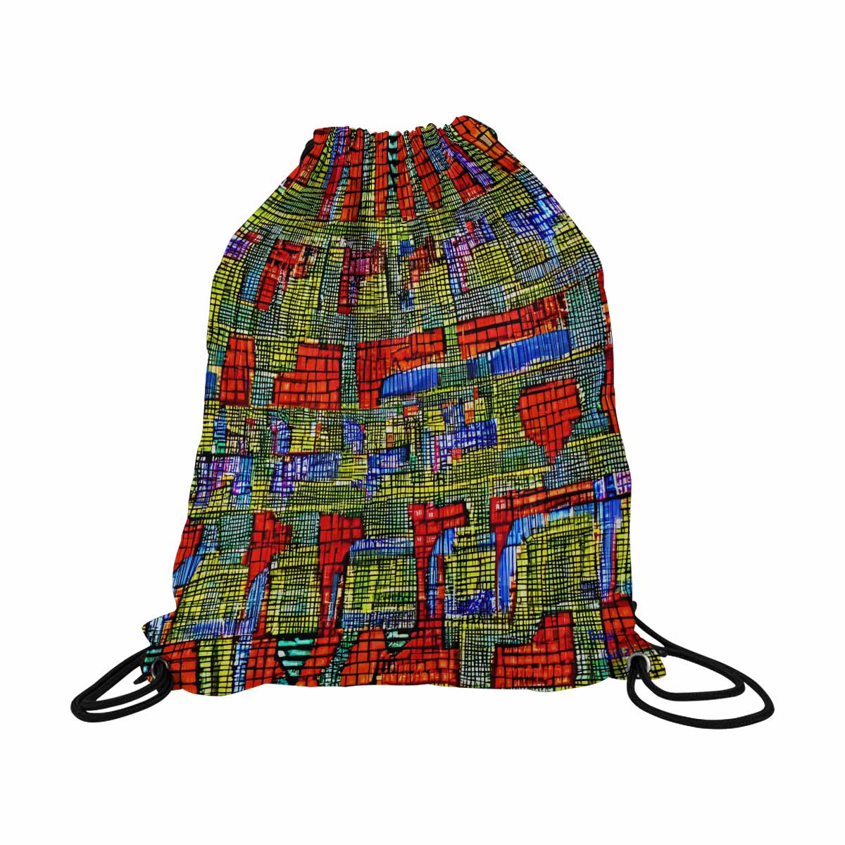 African artsy drawstring sling bag, design 22