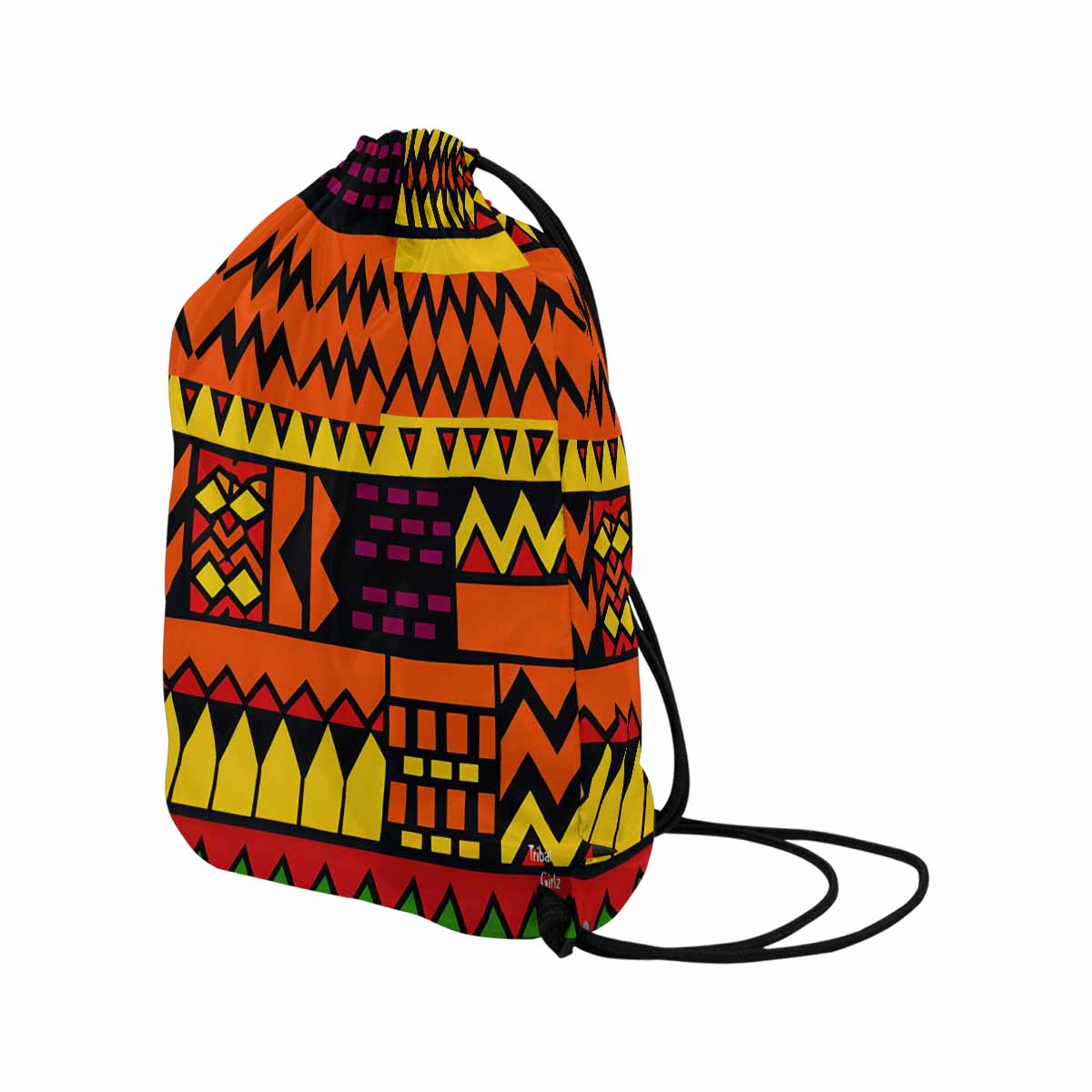 African artsy drawstring sling bag, design 38