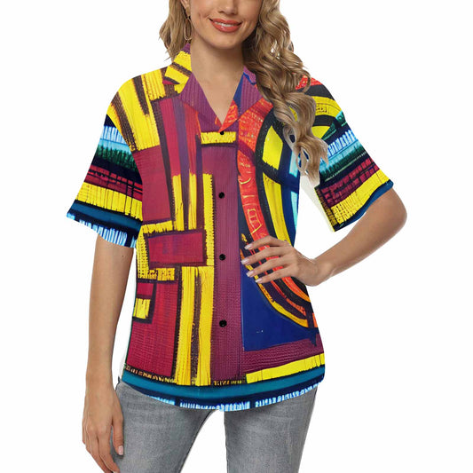 African Art, womens Hawaiian shirt, design 28