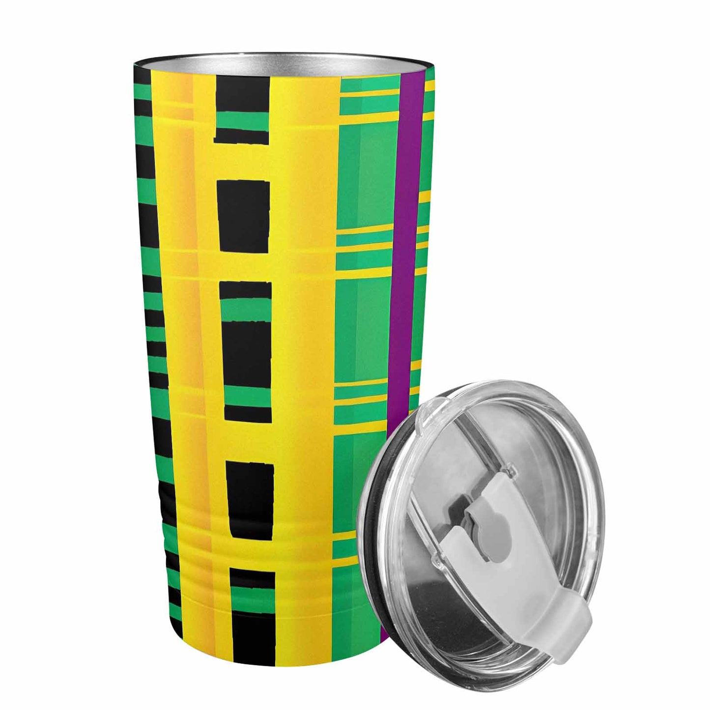 African Art, stainless steel insulated tumbler, travel mug, design 49