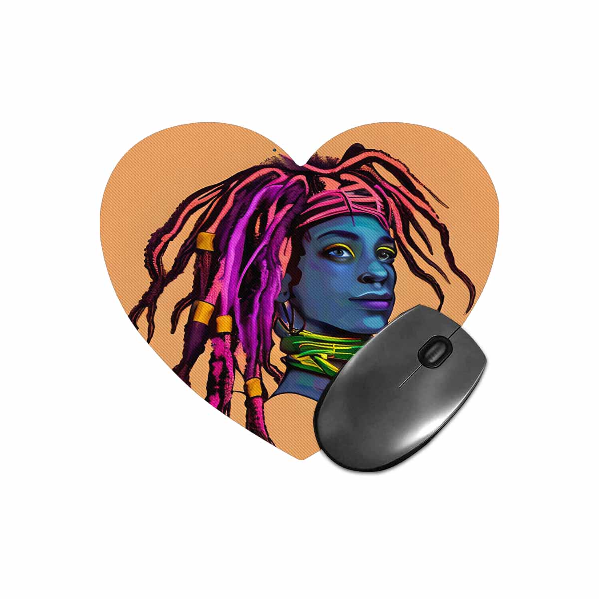 Dreads & Braids, heart shape mouse pad, Fulangiara 10