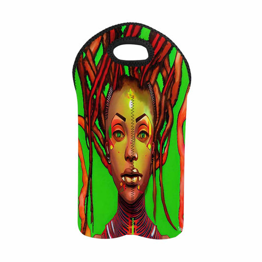 Dreads & Braids, 2 bottle wine bag, picnic or gift, african tribalgirlz Fulangiara 47