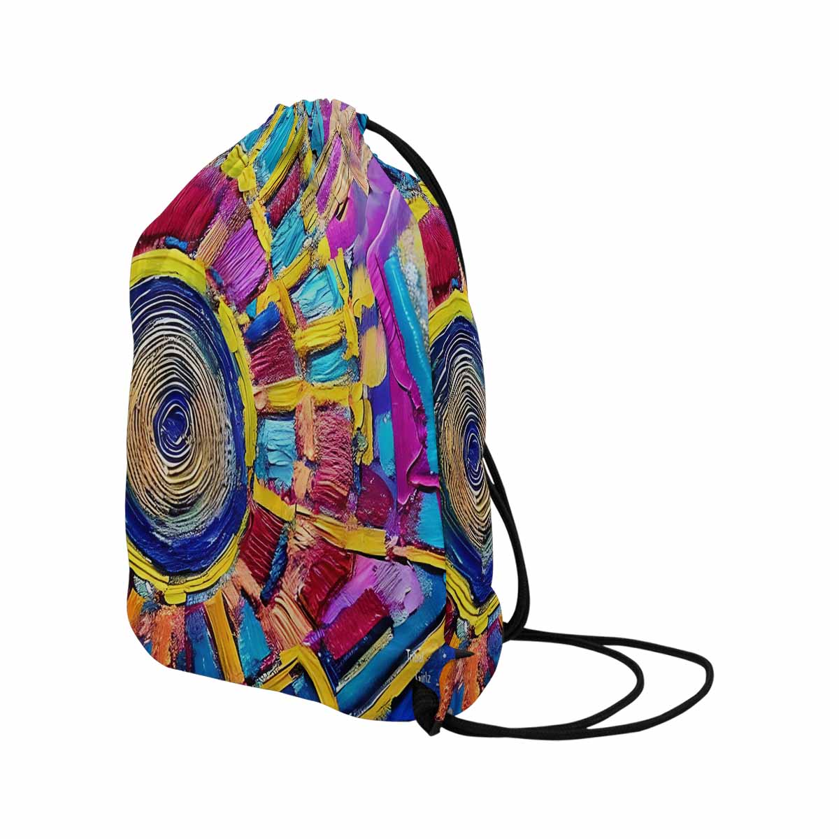 African artsy drawstring sling bag, design 04