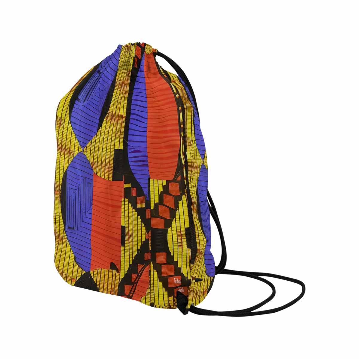 African artsy drawstring sling bag, design 37