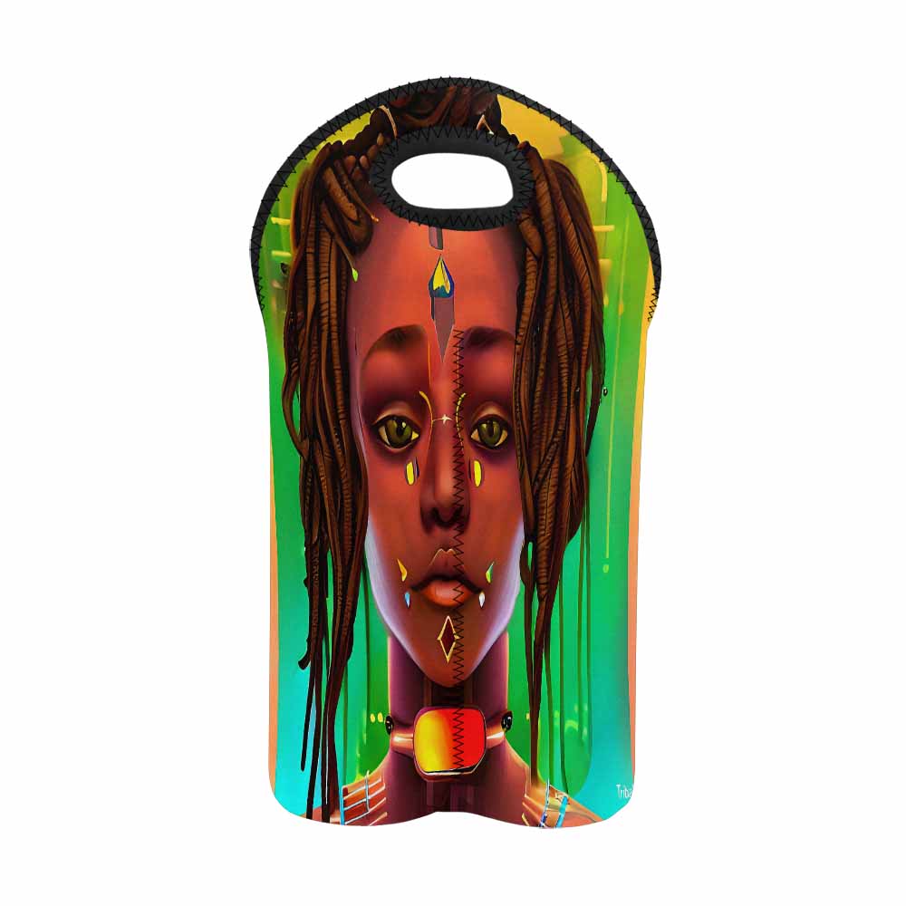 Dreads & Braids, 2 bottle wine bag, picnic or gift, african tribalgirlz Fulangiara 45