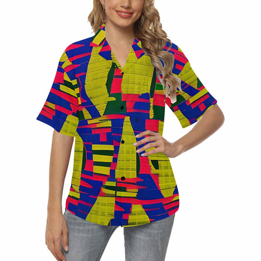 African Art, womens Hawaiian shirt, design 19