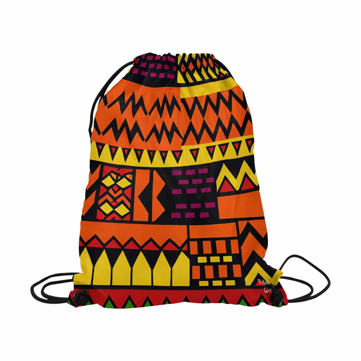 African artsy drawstring sling bag, design 38