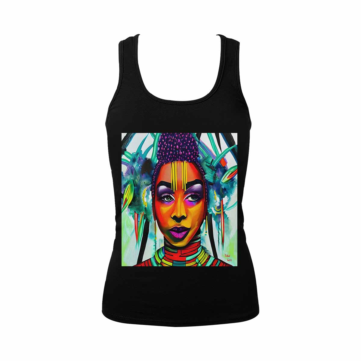 Dreads & Braids, BLACK tank top, cotton, african tribal, full image Fulangiara 35