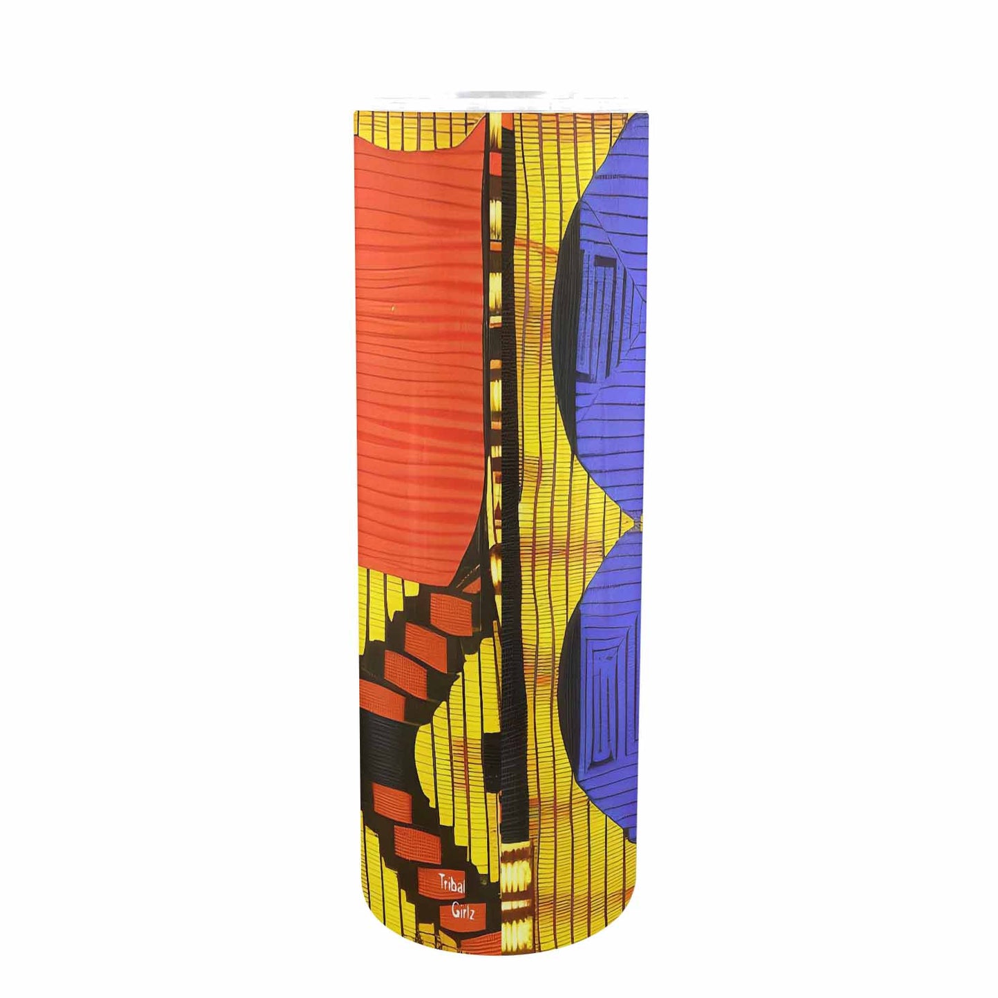 African Art, tall stainless steel insulated tumbler, travel mug, design 37