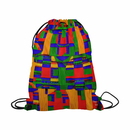 African artsy drawstring sling bag, design 45