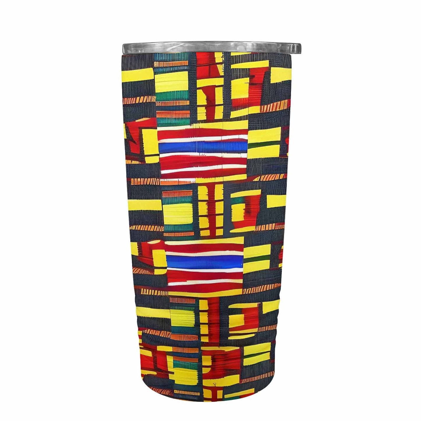African Art, stainless steel insulated tumbler, travel mug, design 29