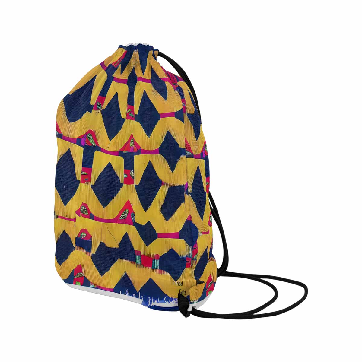 African artsy drawstring sling bag, design 35