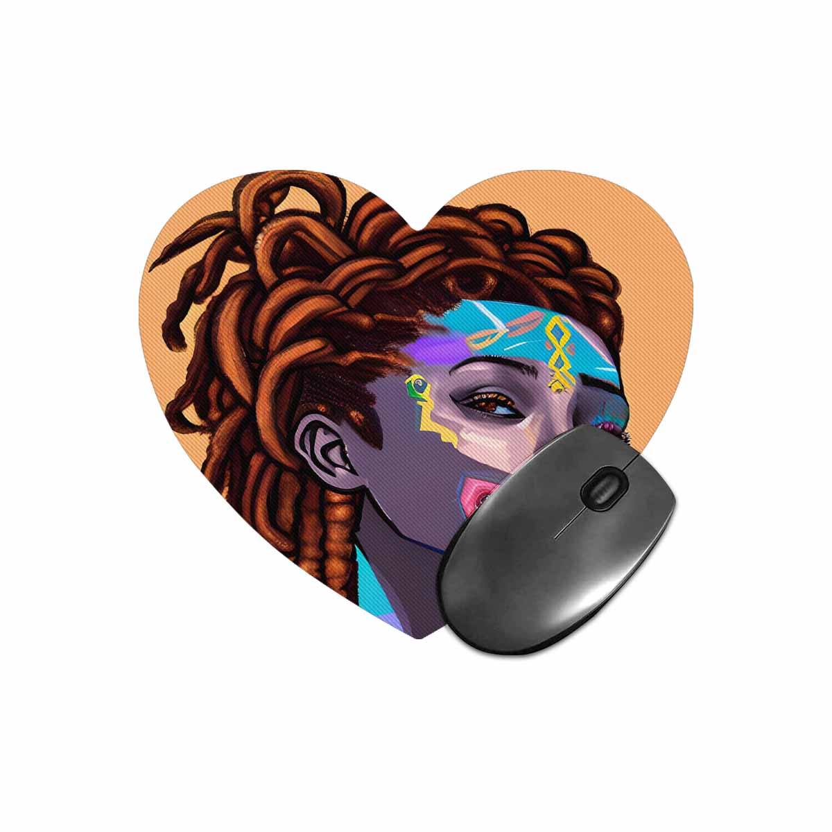 Dreads & Braids, heart shape mouse pad, Fulangiara 36