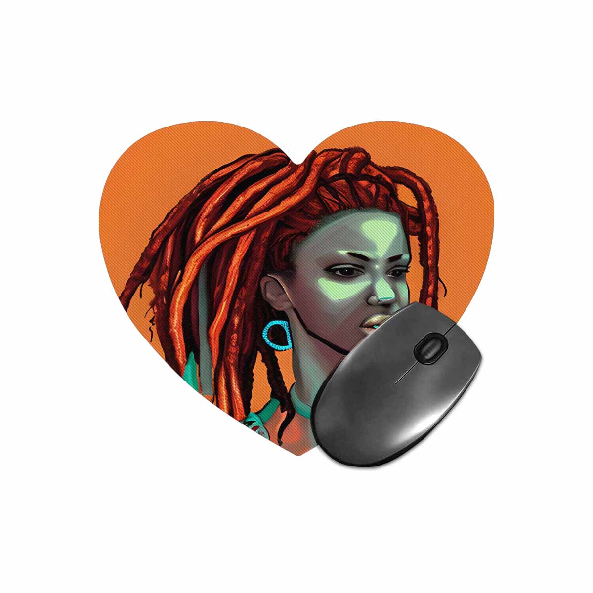 Dreads & Braids, heart shape mouse pad, Fulangiara 38