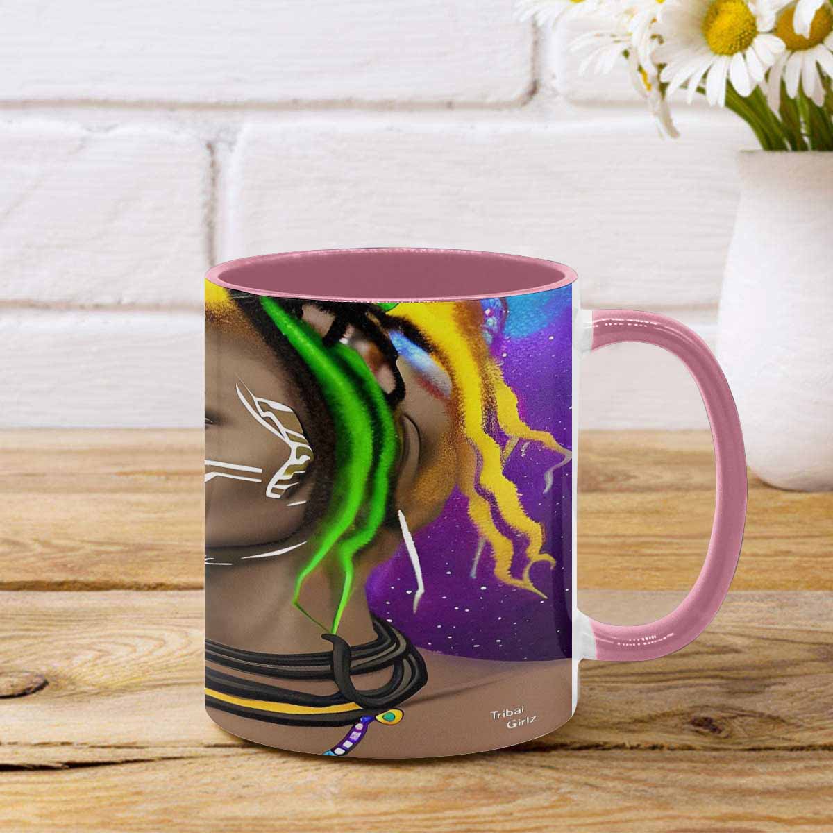 Dreads & Braids, custom color edge coffee mug, african tribalgirlz Fulangiara 1