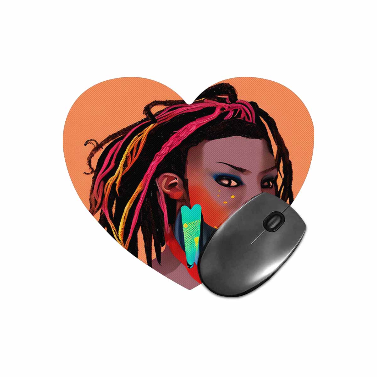 Dreads & Braids, heart shape mouse pad, Fulangiara 27