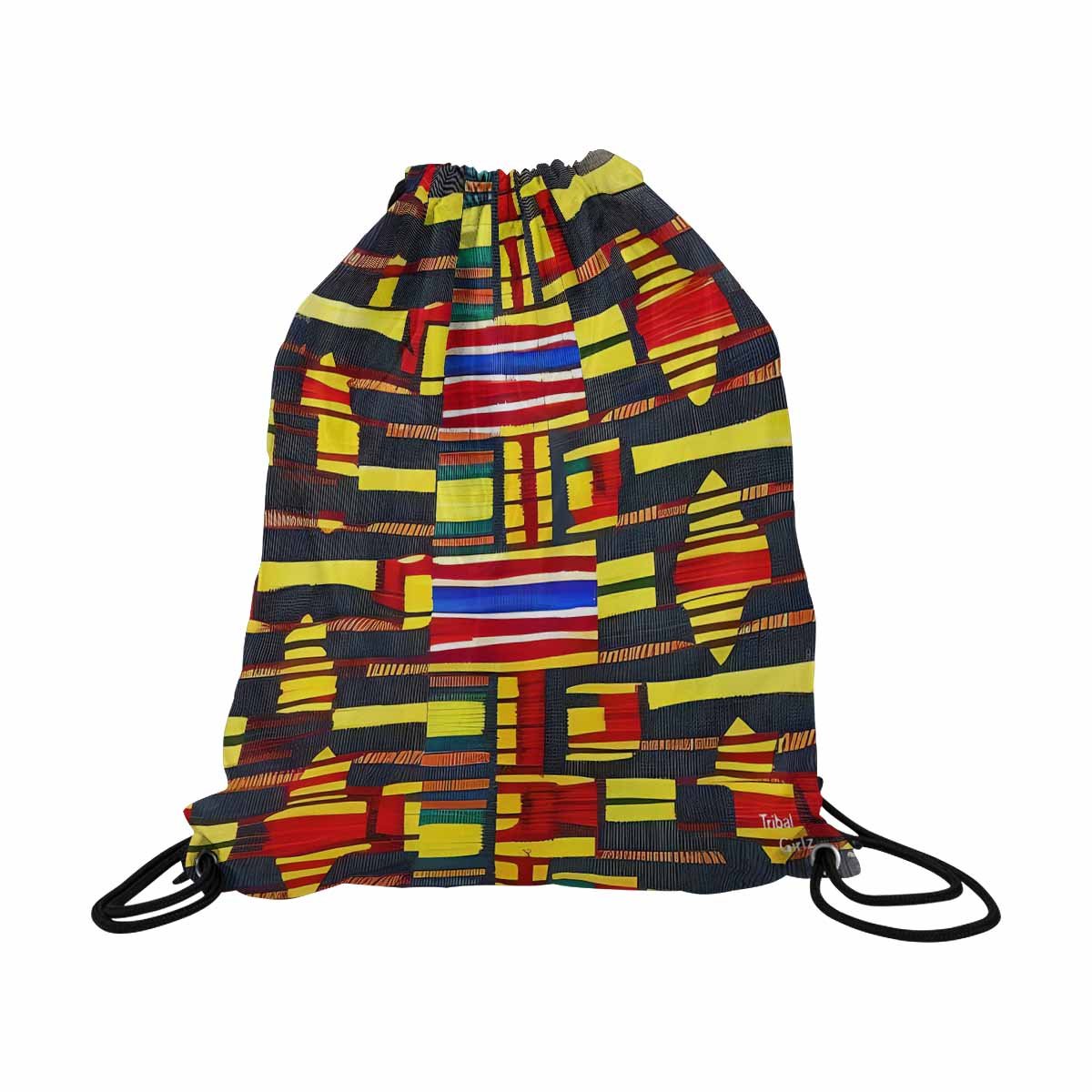 African artsy drawstring sling bag, design 29