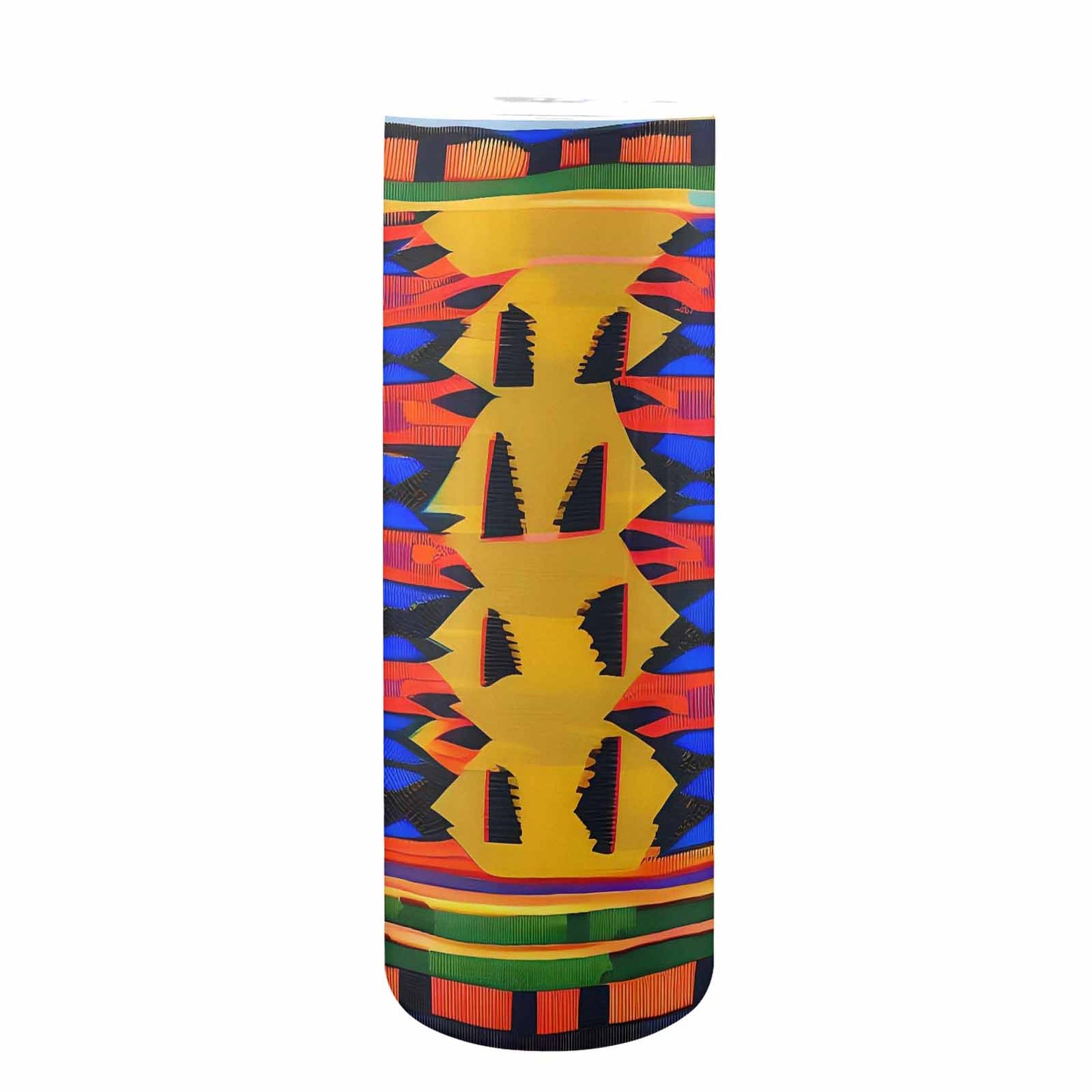 African Art, tall stainless steel insulated tumbler, travel mug, design 47